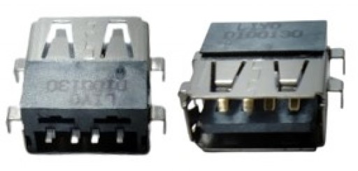 Conector Jack USB 2.0 A Fêmea 4 Pinos 90º 4 Garras